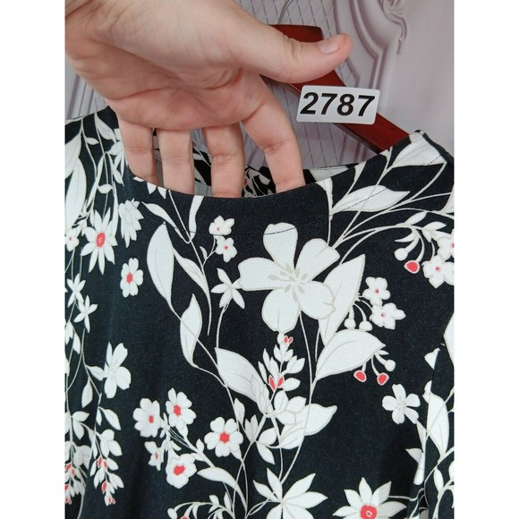 J. Jill Wearever Collection Dress Womens Size XS Button Down Pleated Back Floral - Picture 3 of 16